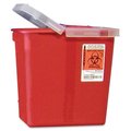 Covidien Biohazard Sharps Container W/Clear Hinged Lid, 2 Gal, Red CVDSRHL100990